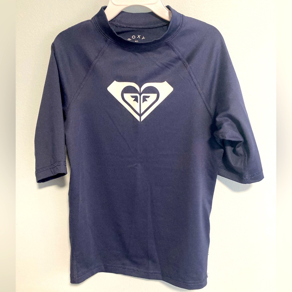 Roxy rashguard. Navy, new without tags. Size 12/L.
